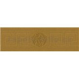 Luxusné vliesové bordúry Versace III hlava medúzy s gréckym kľúčikom zlatá-POSLEDNÉ KUSY