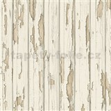 Vliesové tapety na stenu staré drevené dosky biele - POSLEDNÉ KUSY