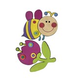 3D penová dekorácia na stenu čmeliak a kvetina 48 x 25 cm