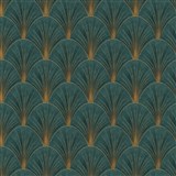 Vliesové tapety na stenu ELLE DECORATION 4 art-deco zlaté na zelenom podklade