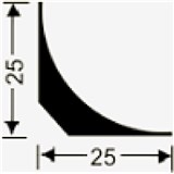Lišty pod podlahovinu pro zaoblený roh 25 mm x 25 mm, návin 25 m