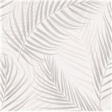 Vliesové tapety na stenu IMPOL GMK palmové listy sivo-krémové na krémovom podklade