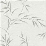 Vliesové tapety na stenu GMK Fashion for walls  5 lístky strieborné na bielom podklade