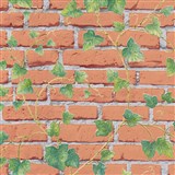 Vliesové tapety IMPOL Wood and Stone 2 tehlová stena s popínavým brečtanom