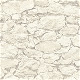 Vliesové tapety IMPOL Wood and Stone 2 ukladaný kameň bielo-sivý