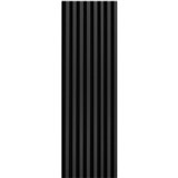 Dekoračné panely čierny mat 3D lamely na filcovom podklade 270 x 40 cm