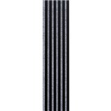 Dekoračné panely čierny mat 3D lamely na sivom filcovom podklade 270 x 30 cm