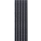 Dekoračné panely čierny mat 3D lamely na sivom filcovom podklade 270 x 40 cm