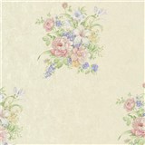 Vliesové tapety na stenu Romantico kvetov na krémovom podklade - POSLEDNÉ KUSY