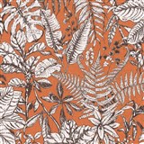 Vliesové tapety na stenu Daniel Hechter 6 tropical listy na oranžovom podklade
