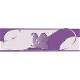 Samolepiaca bordúra kvety s vlnovkami svetlo fialové 5 m x 5,8 cm - POSLEDNÉ KUSY