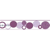 Samolepiaca bordúra kruhy fialové 5 m x 5,8 cm