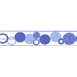Samolepiaca bordúra kruhy modré 5 m x 5,8 cm