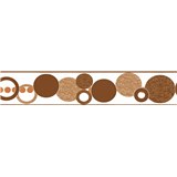 Samolepiaca bordúra kruhy hnedé 5 m x 5,8 cm - POSLEDNÉ KUSY