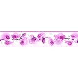 Samolepiaca bordúra kvety orchideí fialové 5 m x 5,8 cm