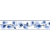 Samolepiaca bordúra kvety orchideí modré 5 m x 5,8 cm