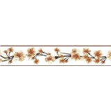 Samolepiaca bordúra čerešňové kvety hnedé 5 m x 5,8 cm