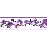 Samolepiace bordúry orchidea fialová 5 m x 8,3 cm