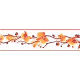 Samolepiaca bordúra orchidea oranžovo-hnedá 5 m x 8,3 cm - POSLEDNÉ KUSY
