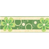 Samolepiace bordúry kvety zelené 5 m x 6,9 cm - POSLEDNÉ KUSY