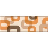 Samolepiaca bordúra 3D oranžovo-hnedá 5 m x 6,9 cm