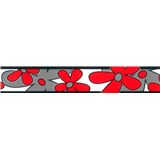 Samolepiaca bordúra - kvety červeno-sivé 5 m x 6,9 cm