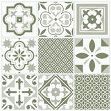 Vinylové samolepiace podlahové štvorce Barcelona s orientálnym vzorom zelené rozmer 30,5 cm x
