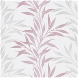 Vliesové tapety na stenu ružovo-sivé popínavé vetvičky