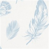 Vliesové tapety na stenu Felicita perie modré na bielom podklade