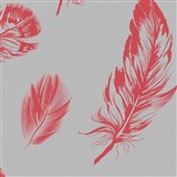 Vliesové tapety na stenu Felicita perie červené na sivom podklade