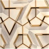Samolepiace tapety 3D geometrický vzor sivo-zlatý svetlý 45 cm x 10 m