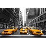 Vliesové fototapety žlté taxíky rozmer 375 cm x 250 cm - POSLEDNÉ KUSY