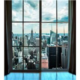 Vliesové fototapety výhľad z okna na Manhattan rozmer 225 cm x 250 cm