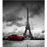 Vliesové fototapety retro auto v Paríži rozmer 225 cm x 250 cm