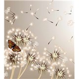 Vliesové fototapety púpavy a motýle rozmer 225 cm x 250 cm