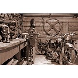 Vliesové fototapety vintage garáž rozmer 375 cm x 250 cm