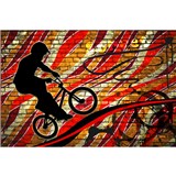 Vliesové fototapety bicycle red rozmer 375 cm x 250 cm