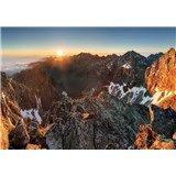 Vliesové fototapety Alpy a západ slnka, rozmer 104 cm x 70,5