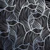 Samolepiace tapety listy čierno-strieborné - 45 cm x 5 m