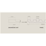 Lamelové dekoračné panely TRENTO zakončenie ľavé strieborné 4,2 x 270 cm