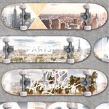 Vliesové tapety na stenu IMPOL Loft skateboardy na sivom podklade