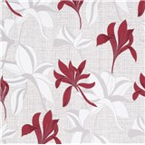 Vliesové tapety IMPOL Luna2 kvety červeno-sivé na textilnom podklade so striebornou niťou