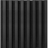 Dekoračné panely čierny mat 3D lamely na filcovom podklade 40 x 40 cm