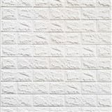 Samolepiace penové 3D panely rozmer 70 x 77 cm, tehla biela, hrúbka 8mm