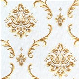 Samolepiace penové 3D panely rozmer 70 x 70 cm, ornamenty béžovo-zlaté