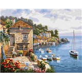 Maľovanie podľa čísel jazero Como rozmer 40 x 50 cm