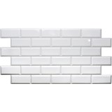 Obkladové panely 3D PVC rozmer 966 x 484 mm obklad biely so sivou škárou