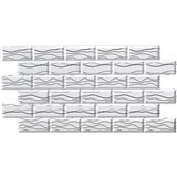 Obkladové panely 3D PVC rozmer 966 x 484 mm obklad biely so striebornými vlnovkami