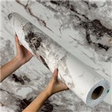 Samolepiaci panel na stenu na penovom podklade mramor sivo-čierny rozmer 280 x 60 cm