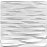 Obkladové panely 3D PVC RAMZES biely rozmer 500 x 500 mm, hrúbka 1 mm,